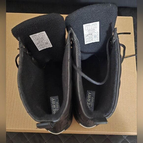 Sperry Ladies Duck Boots Women’s Size 6 Black Quilted Warm Waterproof - Picture 11 of 13